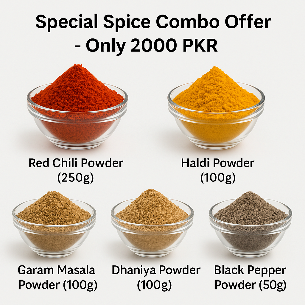 Exclusive Spice Combo Offer - 5 Premium Spices for Only 2000 PKR + Free Shipping!